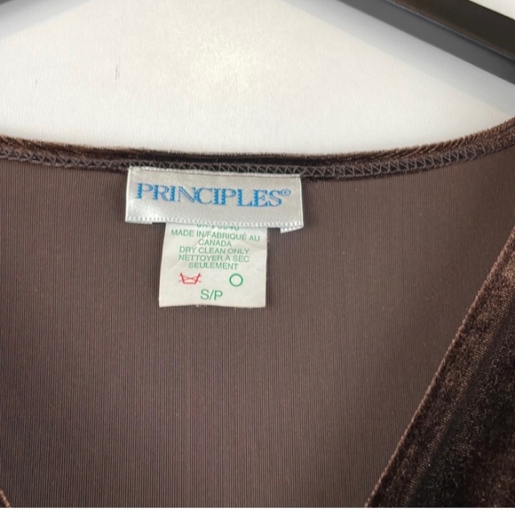 VINTAGE 90s Chocolate Brown Velour Gown - Picture 8 of 11